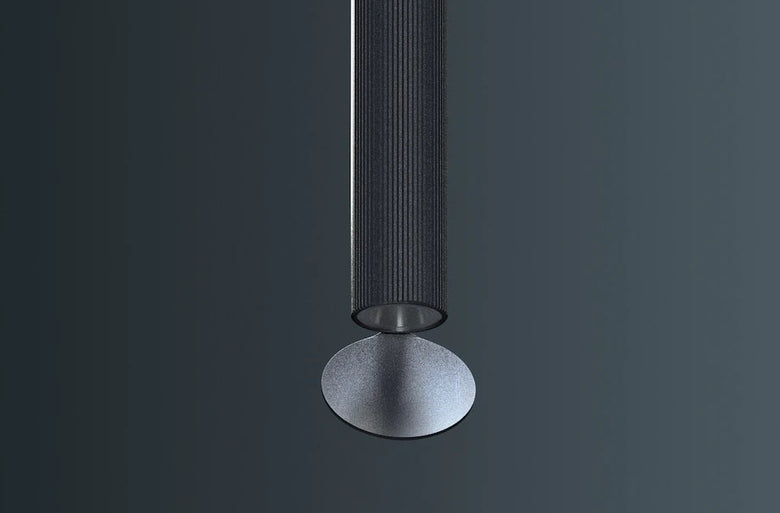 Flos Flauta H500 Riga Lampada indoor 50 cm a Parete Nero, vista posteriore con attacco elettrico