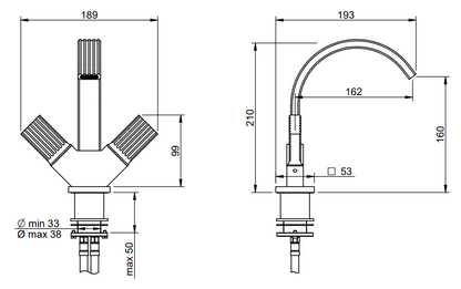 Treemme Kea IT7A24CCKOZZ gruppo bidet monoforo 3 fori cromo
