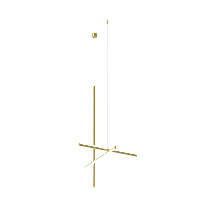 Flos Coordinates Suspension 1 CLIII Lampada sospesa Champagne Anodizzato in alluminio accesa in ambiente, design e...