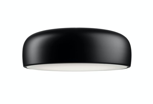 Flos Smithfield Ceiling Lampada 60 cm da soffitto Nero Opaco spenta, dettaglio del corpo lampada e dei materiali