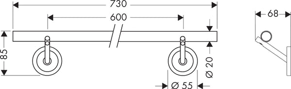 Porta Salviette 73 cm a muro Cromo Hansgrohe AXOR Starck 40806000
