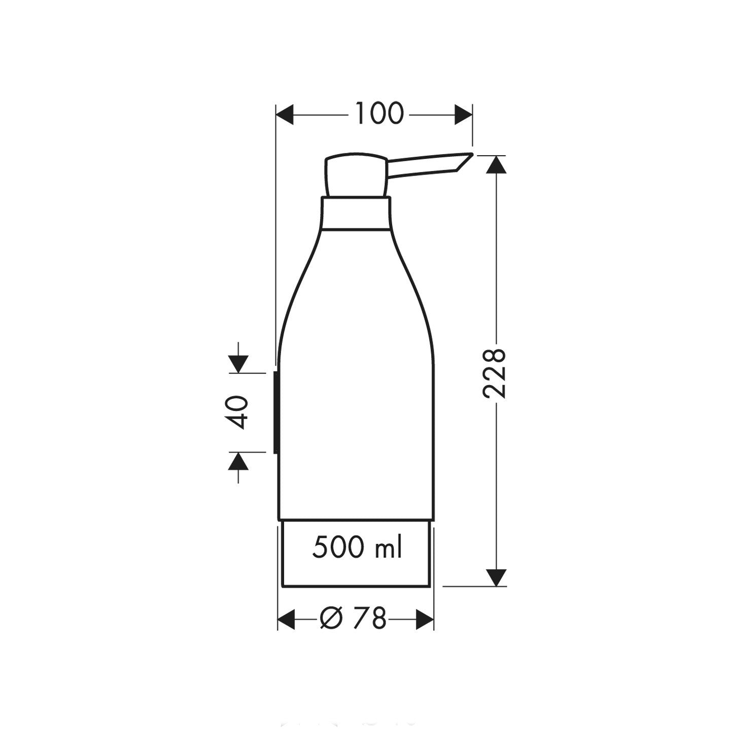 Dispenser Sapone Liquido a Parete Cromo Hansgrohe Starck, dettaglio ravvicinato del materiale e dell'aggancio
