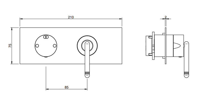 Treemme Philo RWIT70E2CC01 miscelatore doccia monocomando Cromo Lucido, componenti inclusi smontati: corpo incasso...
