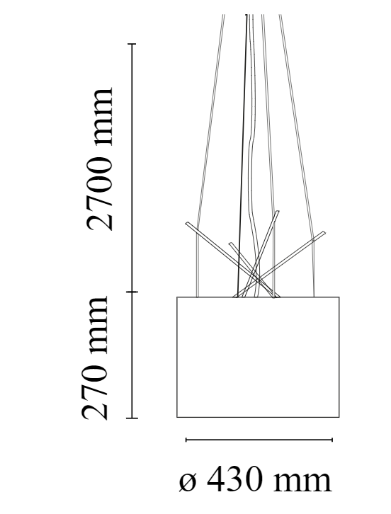 Flos Ray Suspension Lampada 43 cm a Sospensione nero lucido, particolare del diffusore luminoso
