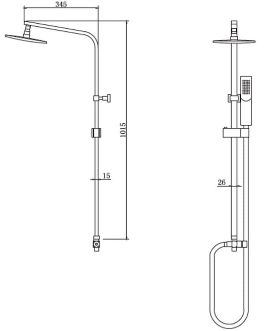 New Line Colonna Doccia Con Soffione Abs 20x20 Cromo, componenti inclusi smontati: corpo incasso, placca e rosone...