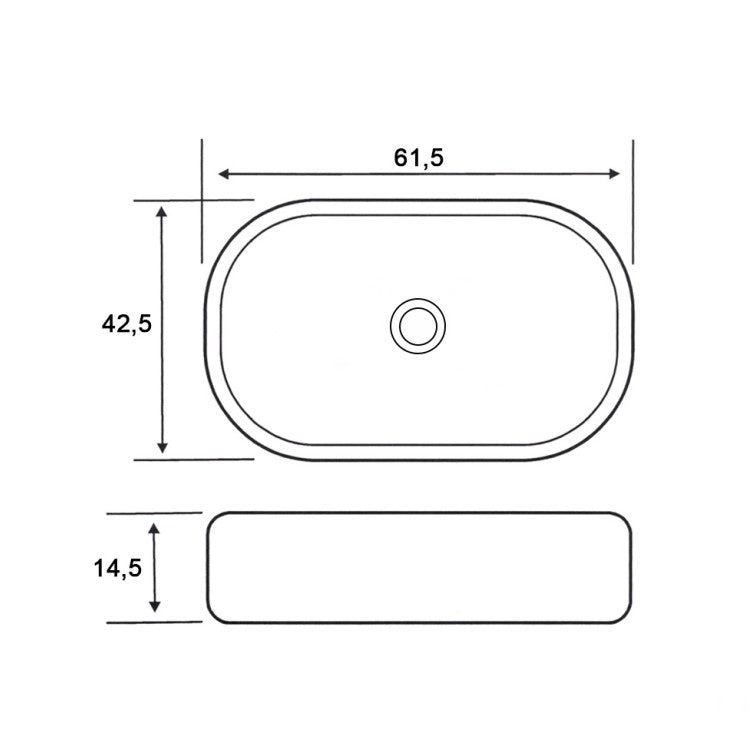 Mobile Bagno 120x50 rovere con mensola lavabo in ceramica e con lavabo e rubinetteria, vista frontale su sfondo neutro...