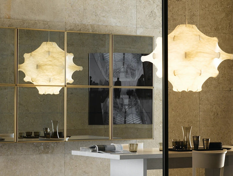 Flos Taraxacum 2 Lampada 87 cm a Sospensione Cocoon Bianco, particolare del diffusore luminoso