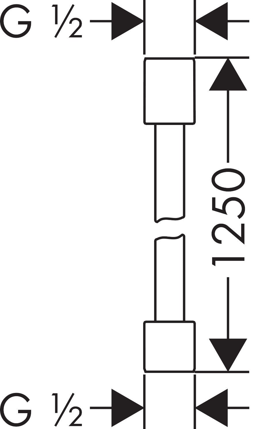 Flessibile doccetta 125 cm con dado Cromo Hansgrohe AXOR, dettaglio ravvicinato della finitura e del marchio