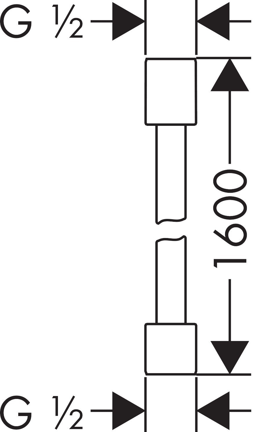 Flessibile doccetta 160 cm con dado Cromo Hansgrohe AXOR, dettaglio ravvicinato della finitura e del marchio