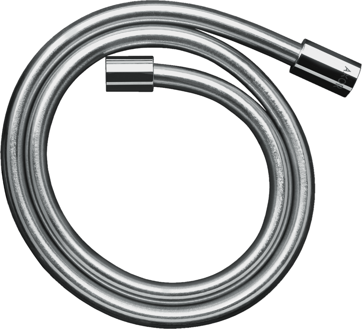 Flessibile doccetta 160 cm con dado Cromo Hansgrohe AXOR, vista frontale della maniglia e della bocca di erogazione