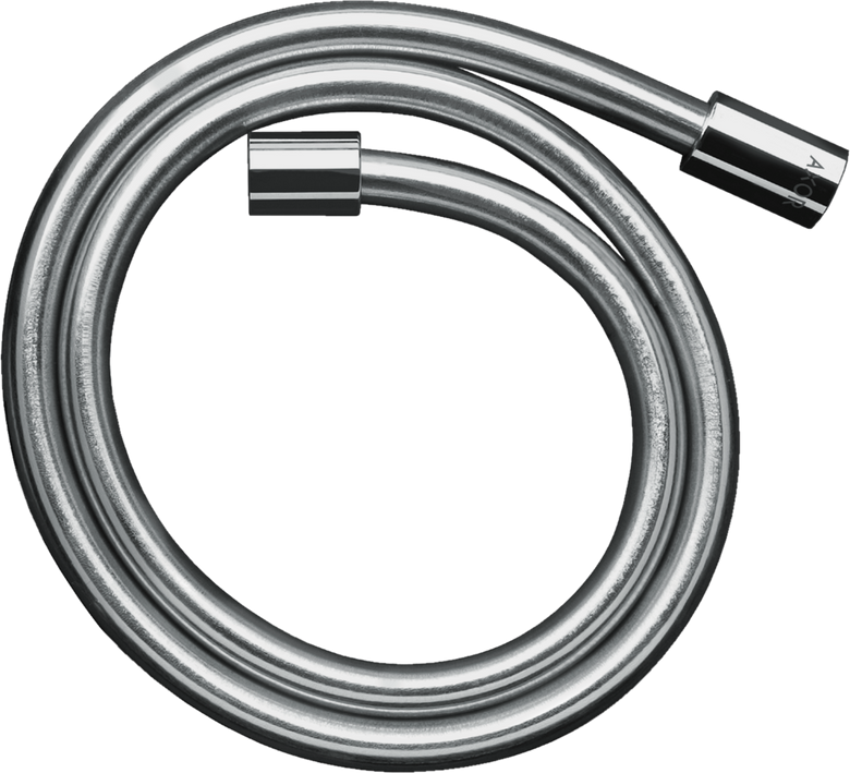 Flessibile doccetta 160 cm con dado Cromo Hansgrohe AXOR, vista frontale della maniglia e della bocca di erogazione