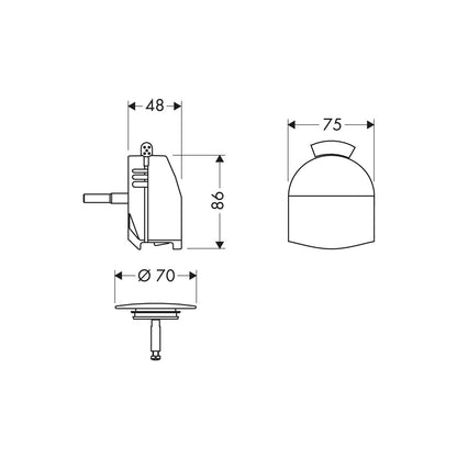 Hansgrohe Exafill Plus Set Esterno Colonna Scarico Vasca Con Troppopieno Cromo Senza Corpo Incasso 58128000
