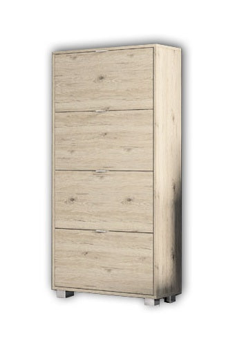 Capri scarpiera salvaspazio 76x30 con 4 ante a ribalta H 155 olmo chiaro