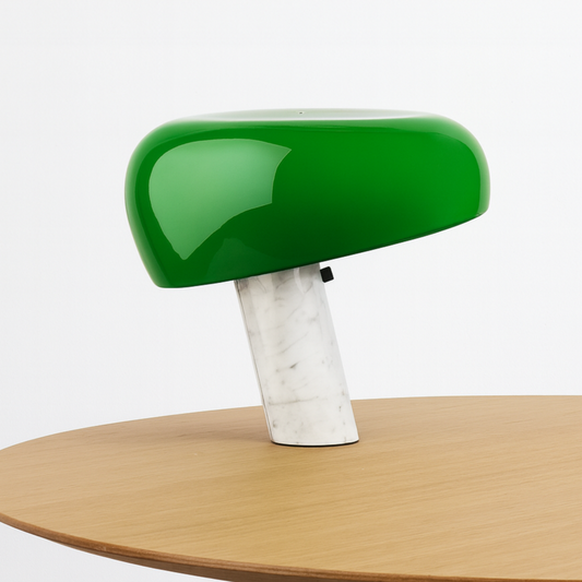 Flos Snoopy Lampada Da Tavolo 37 cm a Luce Diretta con Base In Marmo Di Carrara e metallo verniciato verde