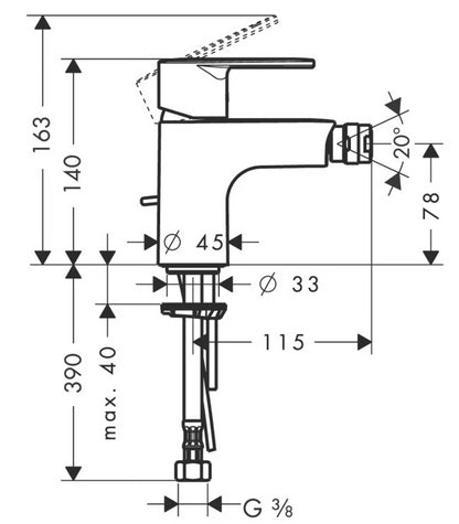 Miscelatore Per Bidet Monocomando Cromato Hansgrohe Talis E2 31622000