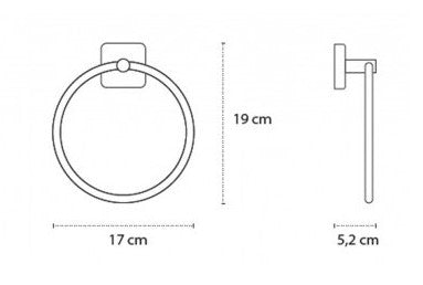 New Line AS3 Portasciugamani 17 cm Ad Anello In Acciaio Inox Cromo