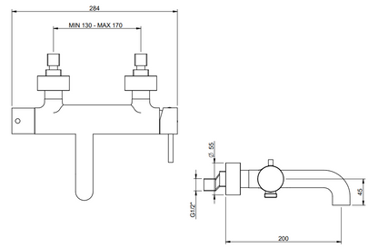 Treemme Up+ IT6B50CCVLZZ miscelatore vasca monocomando esterno cromo