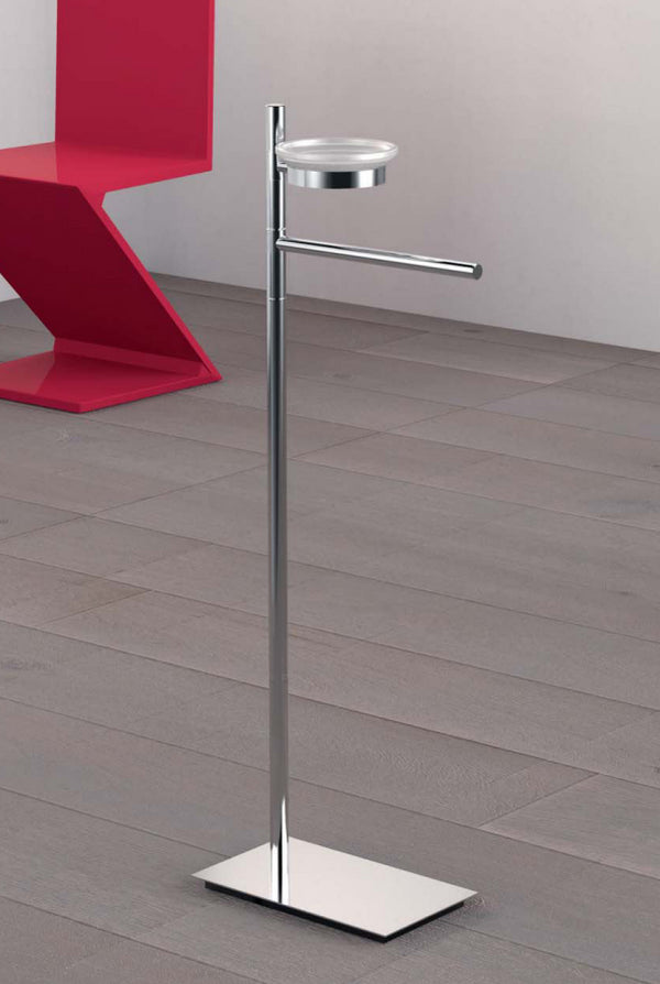 Colombo Square Piantana portasciugamani e portasapone cromo B9902