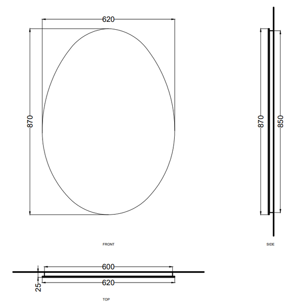 Cielo Le Giare specchio 87x62 cm ovale da bagna e arredo interno