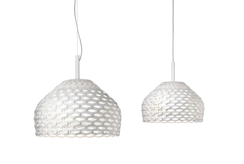 Flos Tatou Suspension 2 Lampada 50 cm a sospensione Bianco spenta, dettaglio del corpo lampada e dei materiali