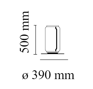 Flos Noctambule Floor 1 Low Cylinder Small Base Lampada H. 50 Cm Da Pavimento con dimmer In Vetro e alluminio Nero