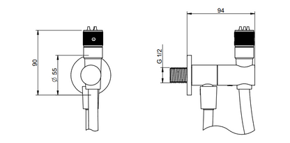 Treemme Los RWIT6565CC05 idroscopino per wc con supporto e flessibile cromo