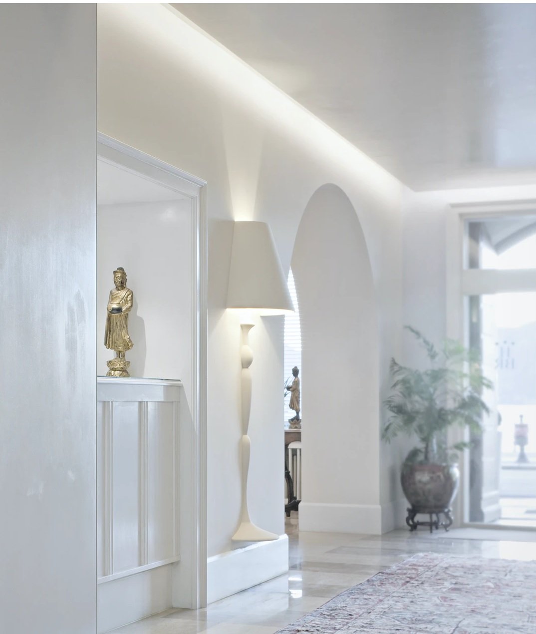 Flos Abajourd hui Large Lampada da incasso Parete per Cartongesso spenta, dettaglio del corpo lampada e dei materiali