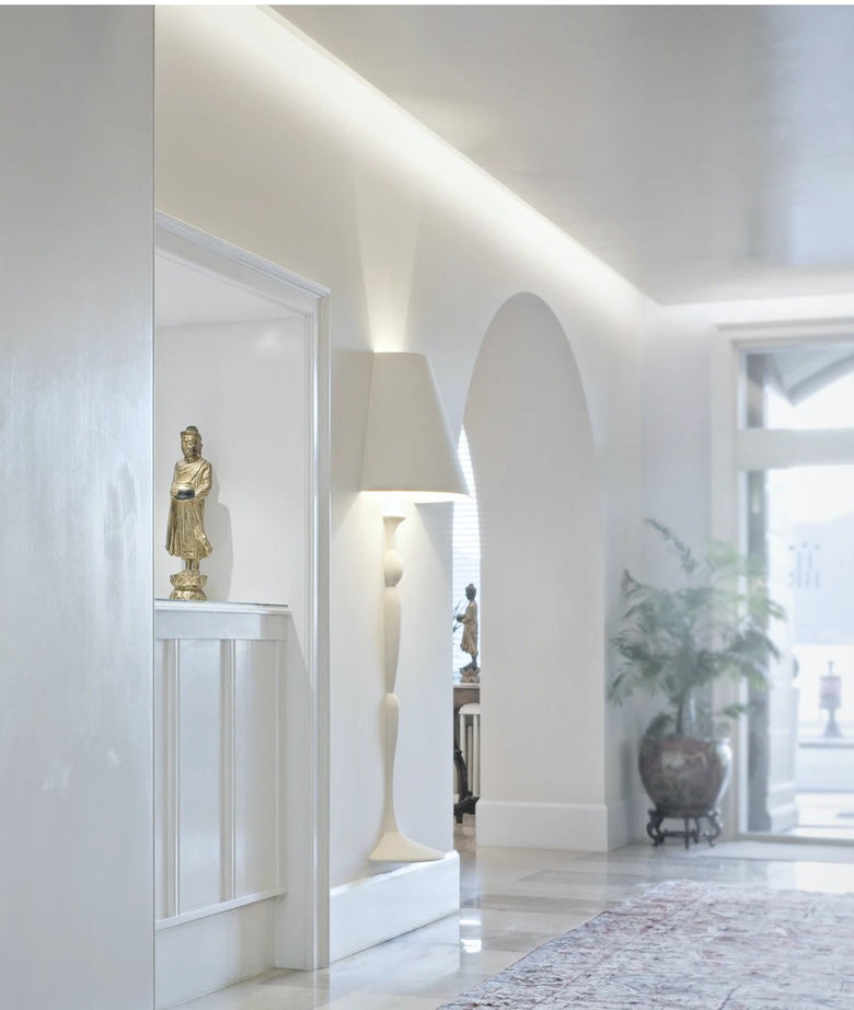 Flos Abajourd hui Large Lampada da incasso Parete per Cartongesso spenta, dettaglio del corpo lampada e dei materiali