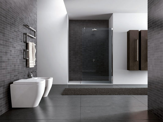 Disenia Walk-in box doccia 1 lato fisso 108-110 H.205 cm reversibile installazione in nicchia extrabrill cromo trasparente