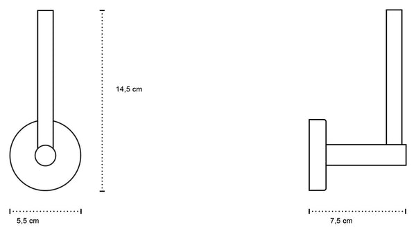 New line p5 portarotolo verticale in acciaio inox cromo