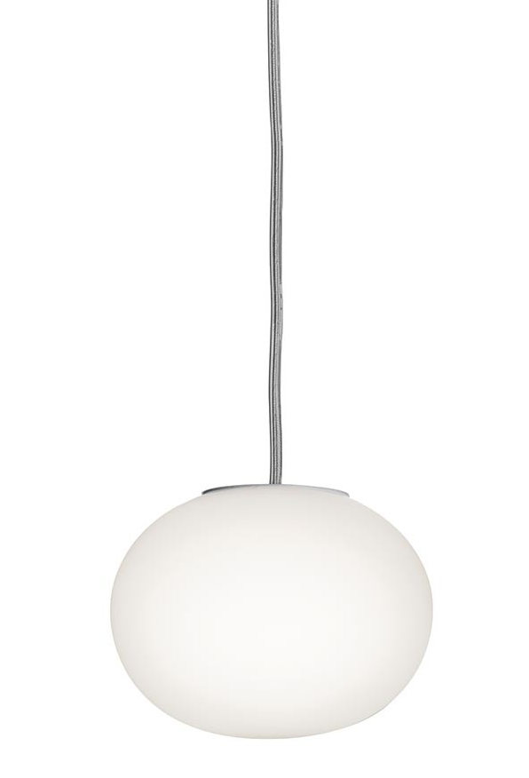 Flos Mini Globall Suspension Lampada 11 cm A Sospensione spenta, dettaglio del corpo lampada e dei materiali