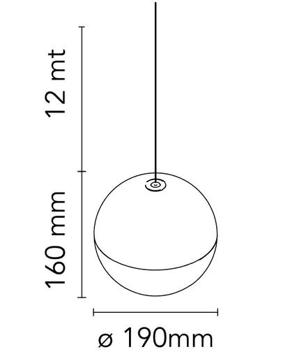 Flos String Light Testa A Sfera lampada sospesa 19 cm blu Cavo 12