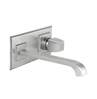 Gessi MIMI Miscelatore lavabo con Bocca 210 mm senza parte ambientato su piano bagno con accessori