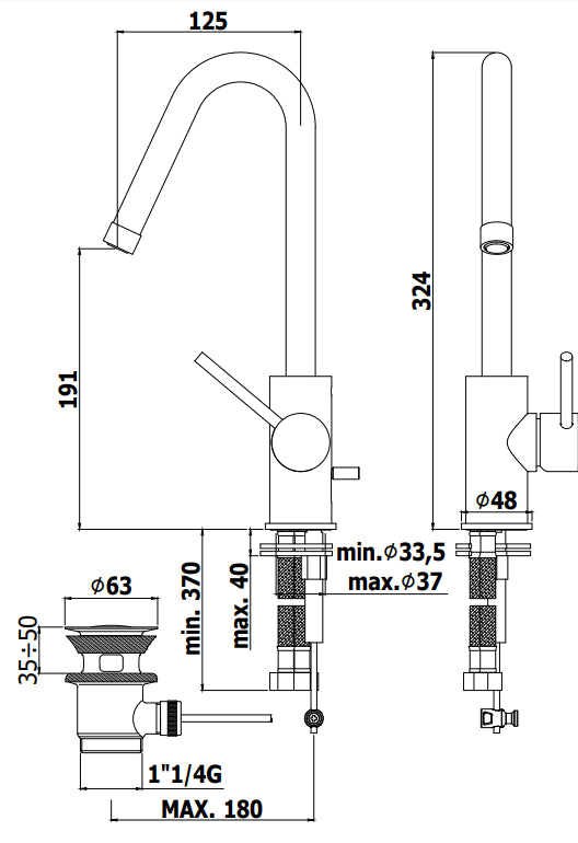 Paffoni Light Lig977 Miscelatore Lavabo con canna ad ombrello e Piletta Cromo
