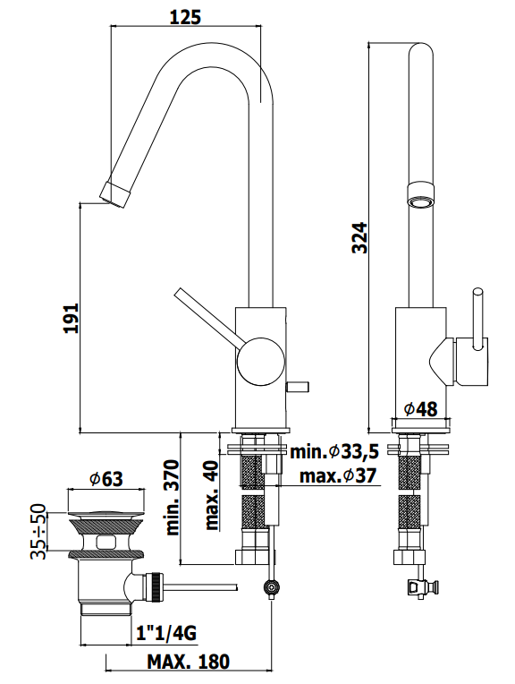 Paffoni Light Lig978 Miscelatore Lavabo A Canna Girevole, componenti inclusi smontati: corpo incasso, placca e rosone