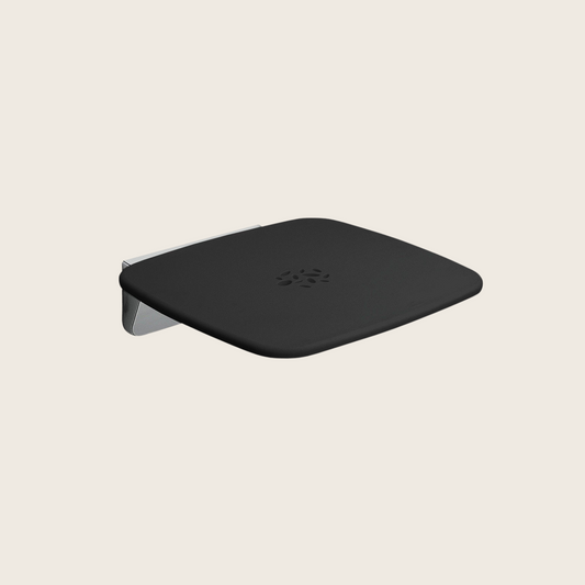 Sedile box doccia ribaltabile a muro con finitura antiscivolo nero Colombo design contract b9645
