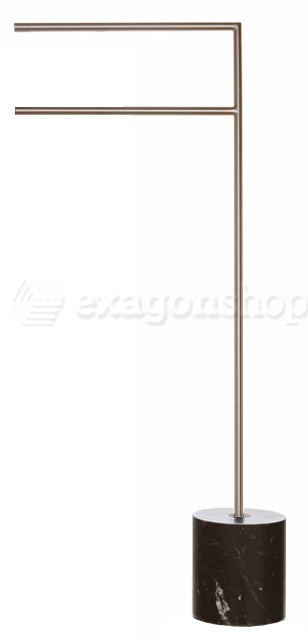 Bertocci Carrarino Piantana Porta Salviette Per Lavabo Nichel Matt Con Basamento In Marmo Nero Marquinia