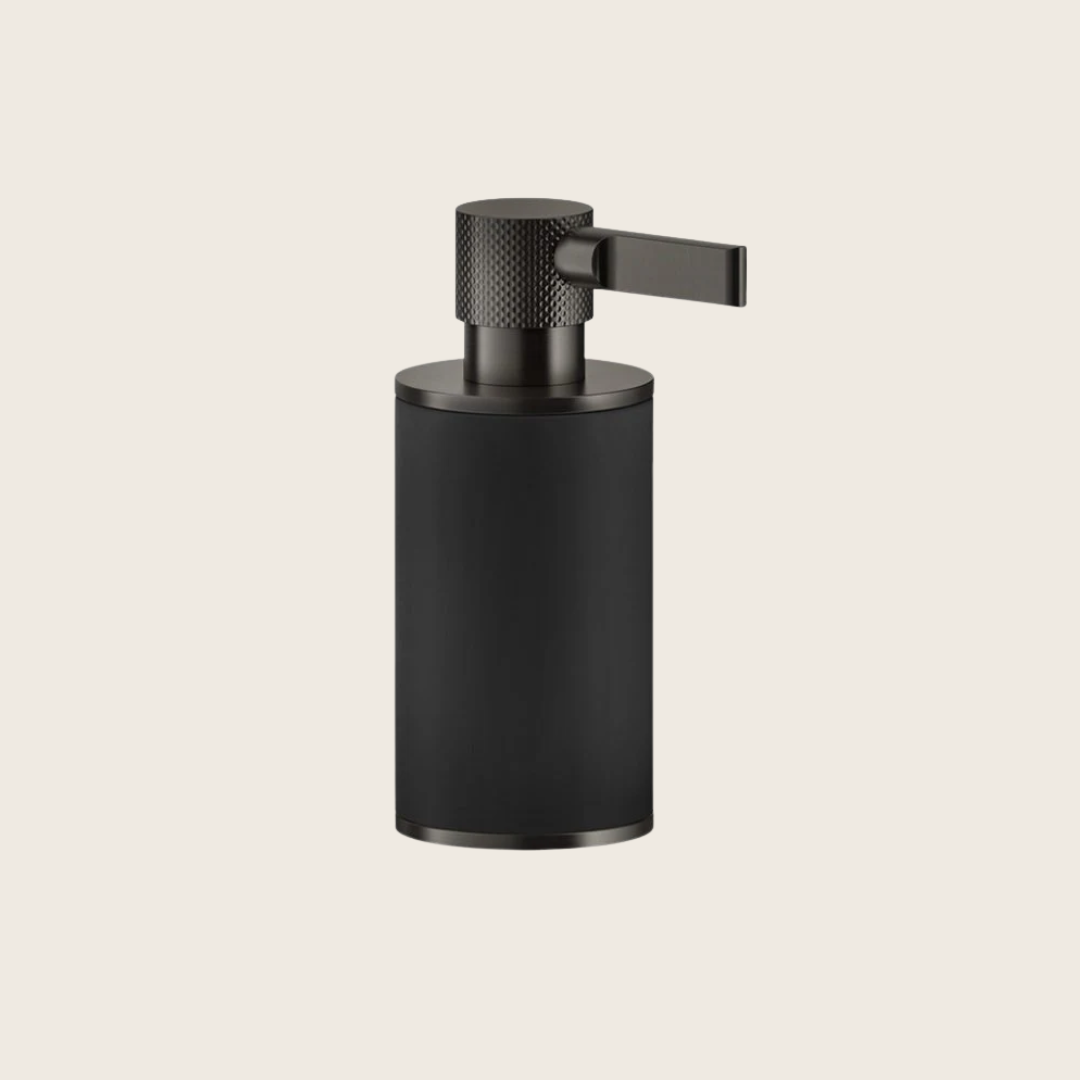 Dispenser sapone liquido da appoggio black xl 299 Inciso montato a parete, vista del design e della finitura