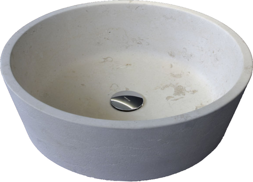 Antonio Lupi Pila11l Lavabo 15x50 cm in Pietra Luna in pietra naturale ambientato su piano bagno con accessori - Antonio...