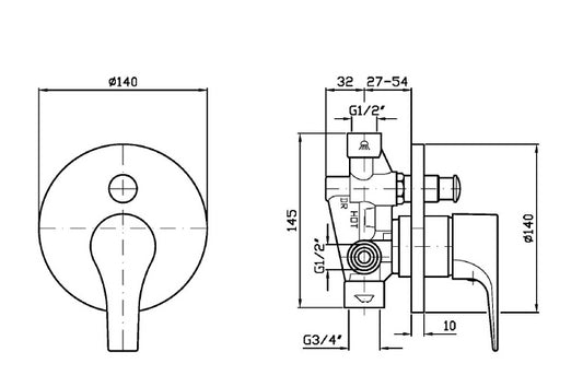 Zucchetti Flat ZP9112 Miscelatore Doccia Monocomando senza parte incasso Cromato