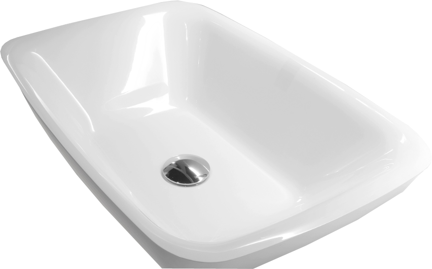 Antonio Lupi Bulbo Lavabo 63x42 Sopra Incasso In Ceramilux ambientato su piano bagno con accessori - Antonio Lupi Design