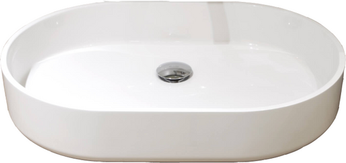 Antonio Lupi Piper1 Lavabo 63x42 OvaleIn Ceramilux bianco ambientato su piano bagno con accessori - Antonio Lupi Design