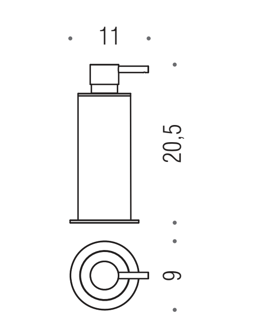 Colombo design Plus W4980xl Dispenser sapone liquido Jumbo, dettaglio ravvicinato del materiale e dell'aggancio