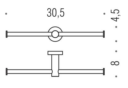 Colombo Plus W49900NM Porta Rotolo Doppio Nero Opaco