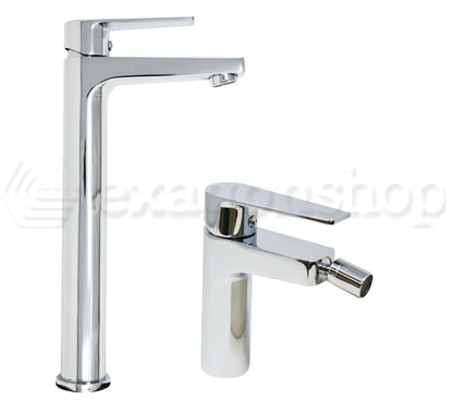 Bridge coppia miscelatori lavabo alto e bidet cromo
