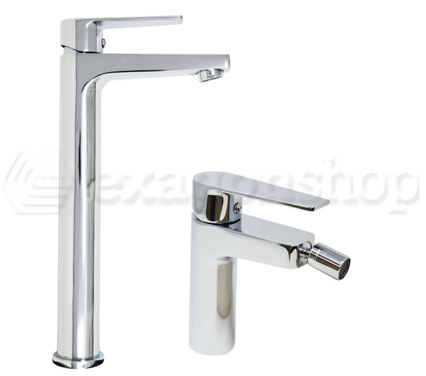 Bridge coppia miscelatori lavabo alto e bidet cromo