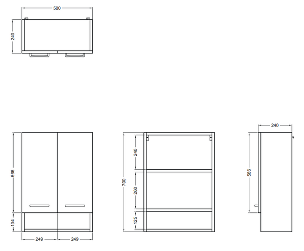 Colavene specchio contenitore 50x24 H.70 doppia anta con ripiani interni bianco