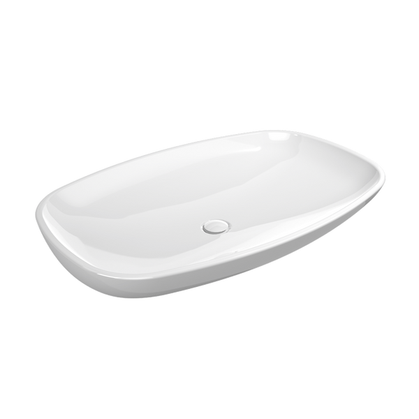 Flaminia NUDA 85 lavabo da appoggio o sospeso senza troppopieno in ceramica bianco