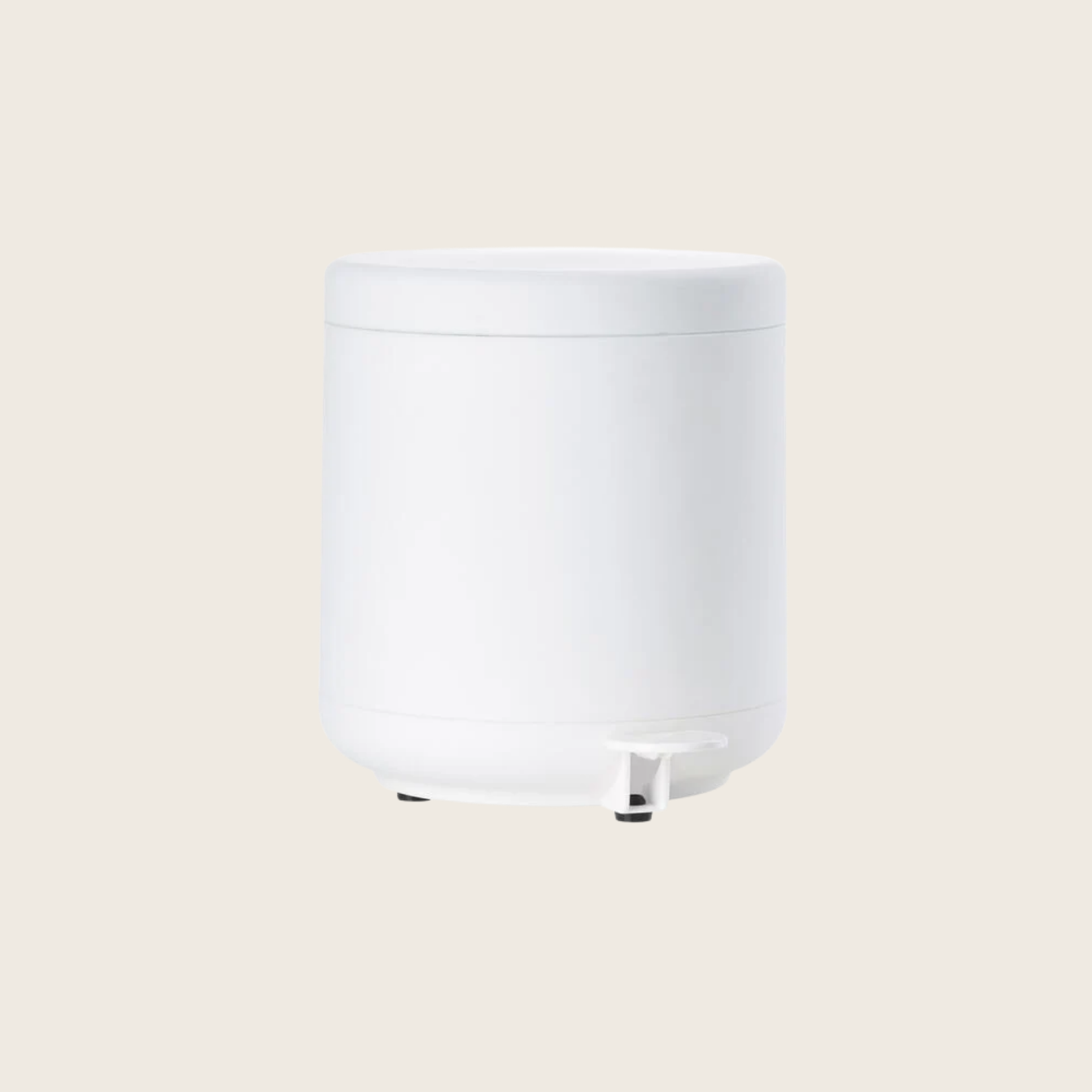 Pattumiera a pedale 4 litri in abs soft touch bianco Zone montato a parete, vista del design e della finitura