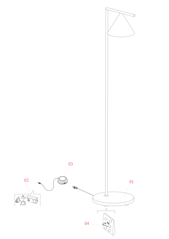 FLOS Captain Flint Lampada a pavimento 154 cm Antracite, vista del design e della finitura
